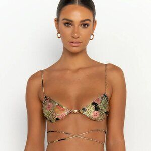 Sommer Swim Ella Top: Jaguar Print: Size Medium.